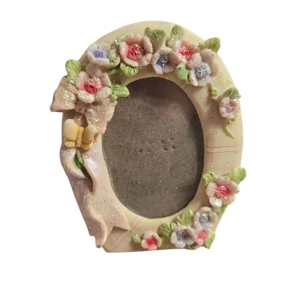 Floral Ceramic picture frame Decor 4x3"